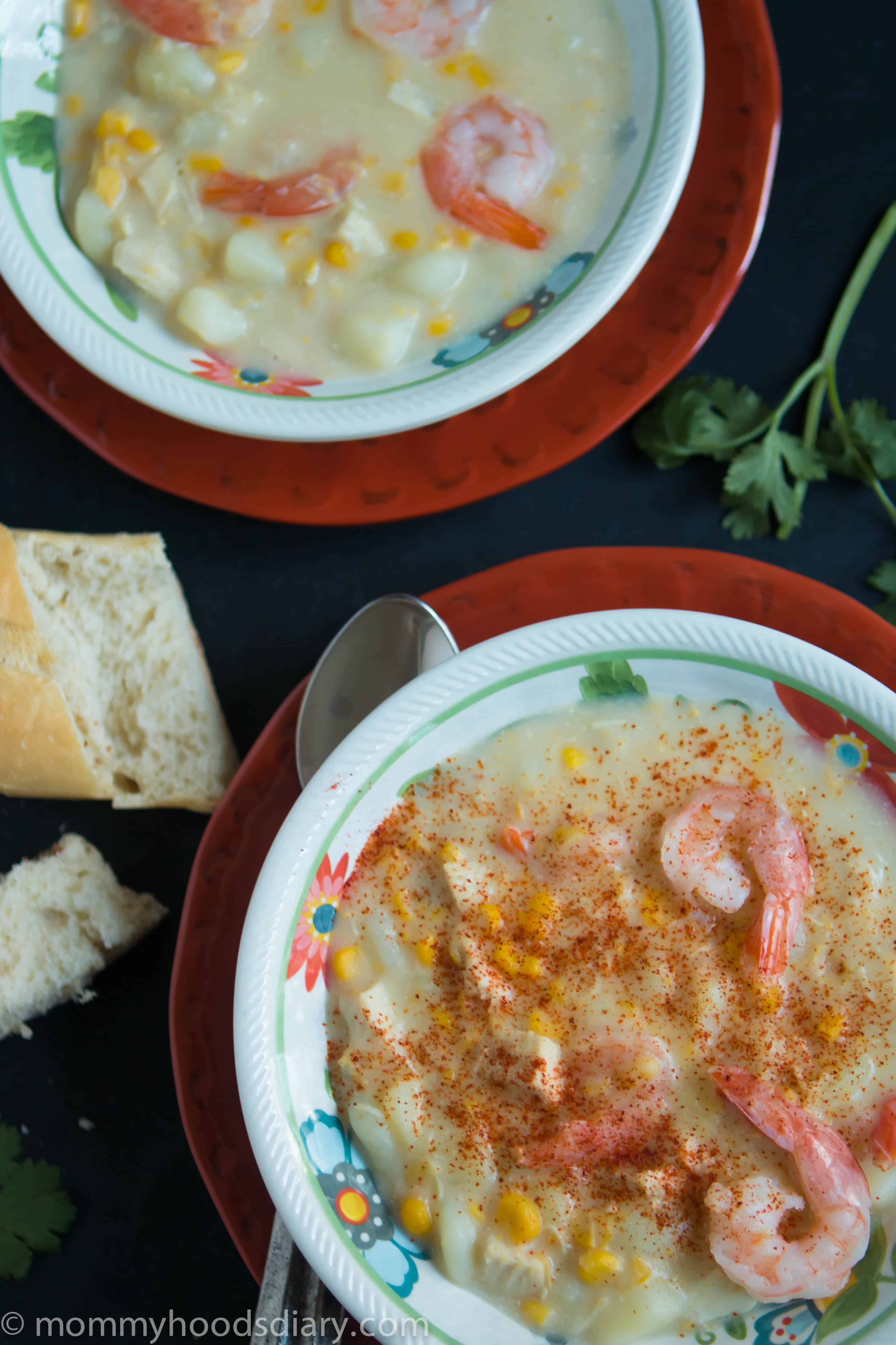 Chicken and Shrimp Potato Corn Chowder -1