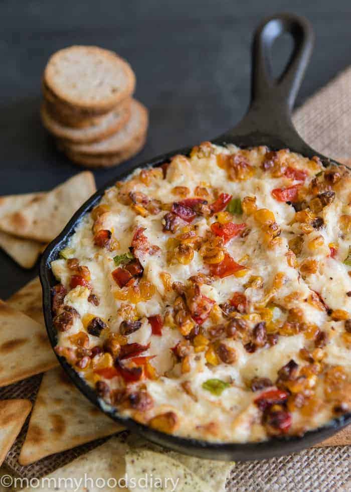 Roasted Corn and Pepper Crab Dip | mommyshomecooking.com