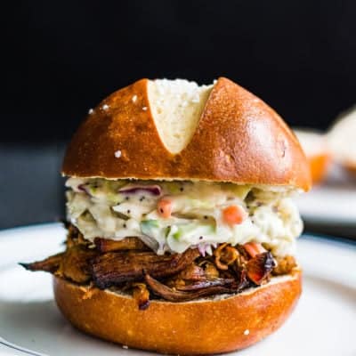 Cranberry barbecue Pulled Pork sandwich.