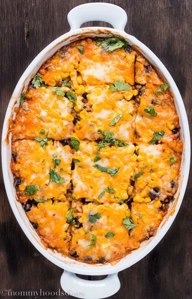 Rice and Beans Enchilados Casserole-1