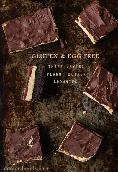 Gluten and Egg Free Three Layers Peanut Butter Brownies | Mommyhood's Diary