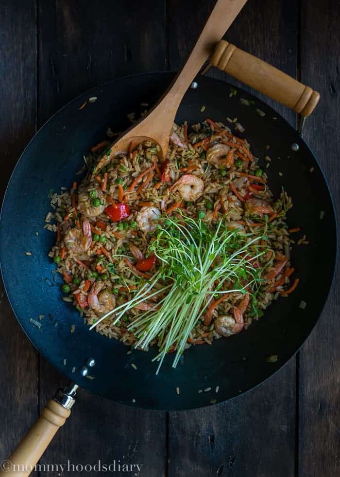 Shrimp and Bean Sprouts Fried Rice-4