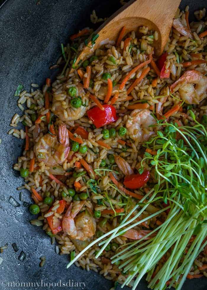 Shrimp and Bean Sprouts Fried Rice-5