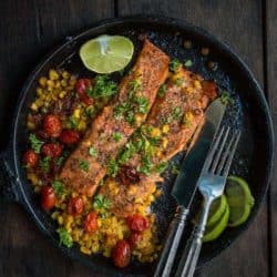 Salmon With Roasted Tomatoes And Corn 6 250x250