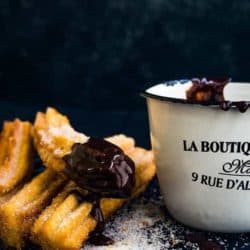 Eggless Churros with chocolate sauce