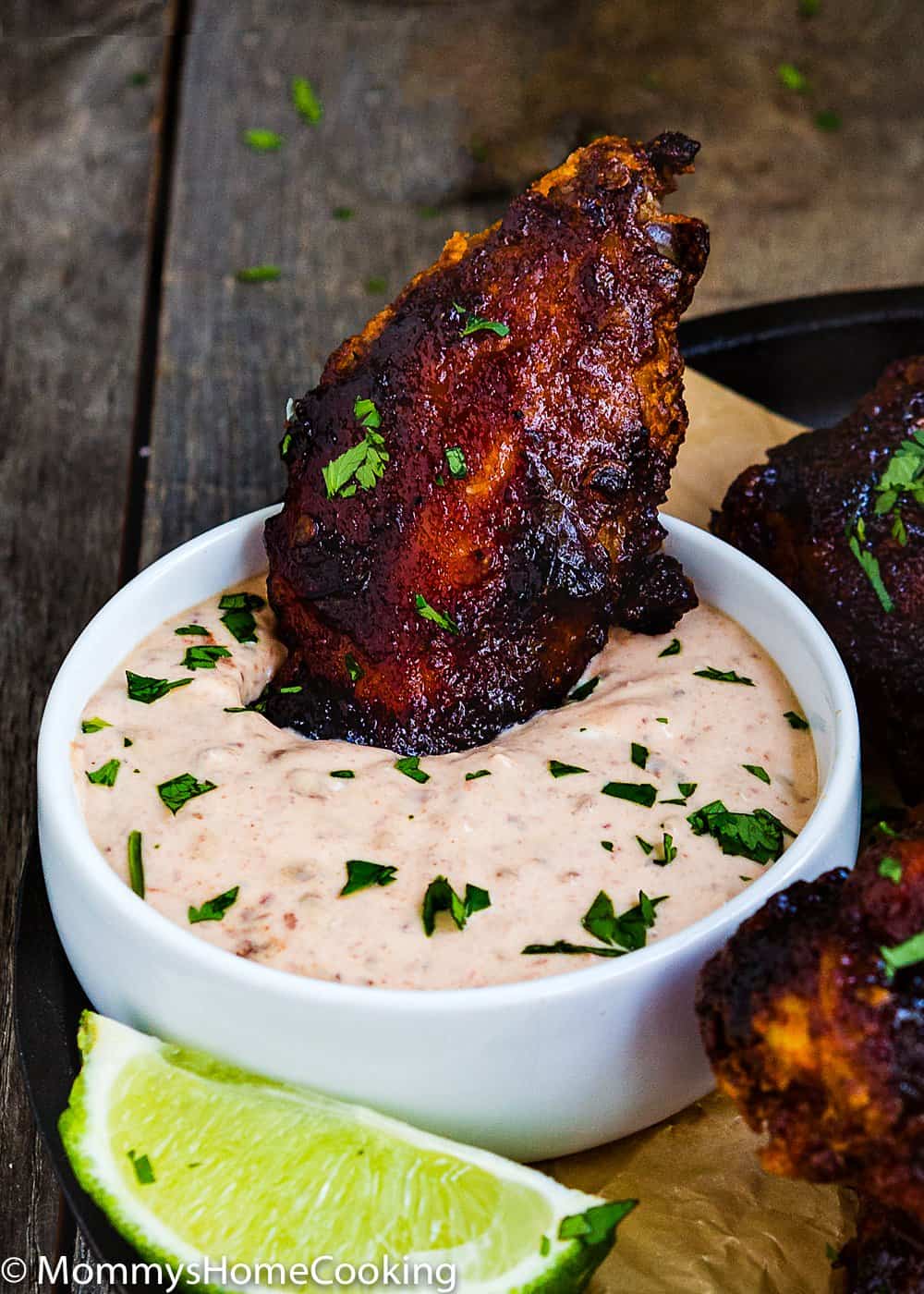 crispy chipotle chicken wing with chipotle mayo