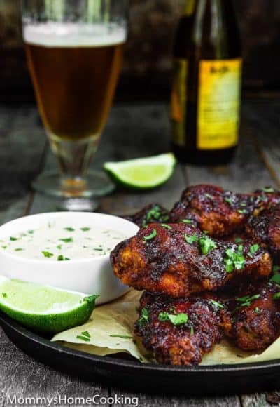 crispy chipotle chicken wings in a plate