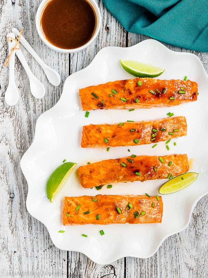 This easy 20-minute Skinny Glazed Salmon will soon be a favorite in your family table! It’s easy to make with only 5 ingredients. https://mommyshomecooking.com