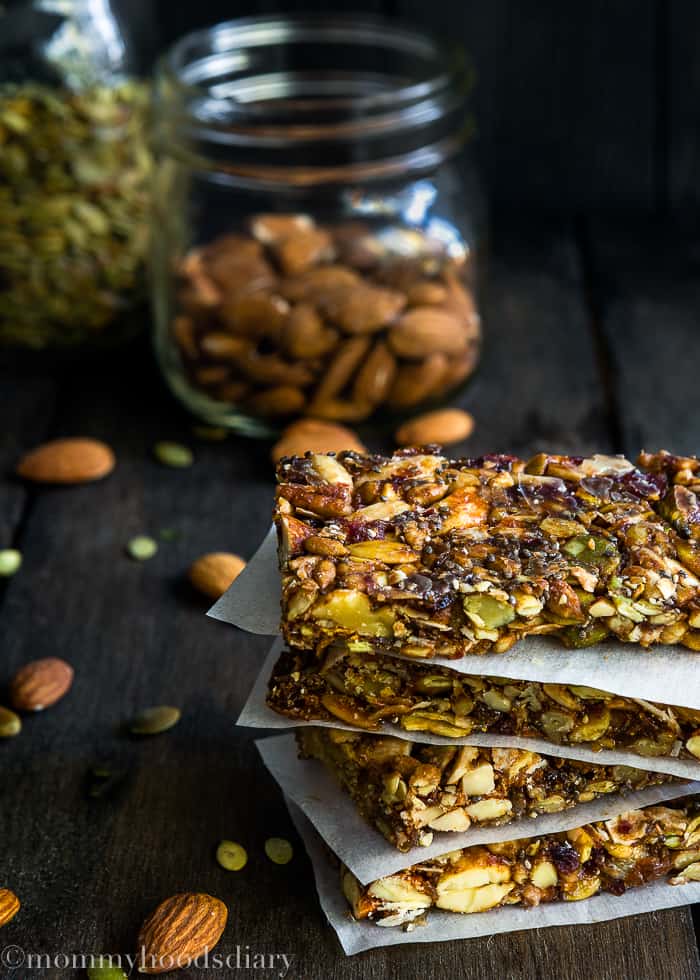 These Chocolate Peanut Butter Energy Bars will blow you away! They are nutty, fruity, and slightly sweet. The good-for-you ingredients make them the perfect grab-and-go snack. 