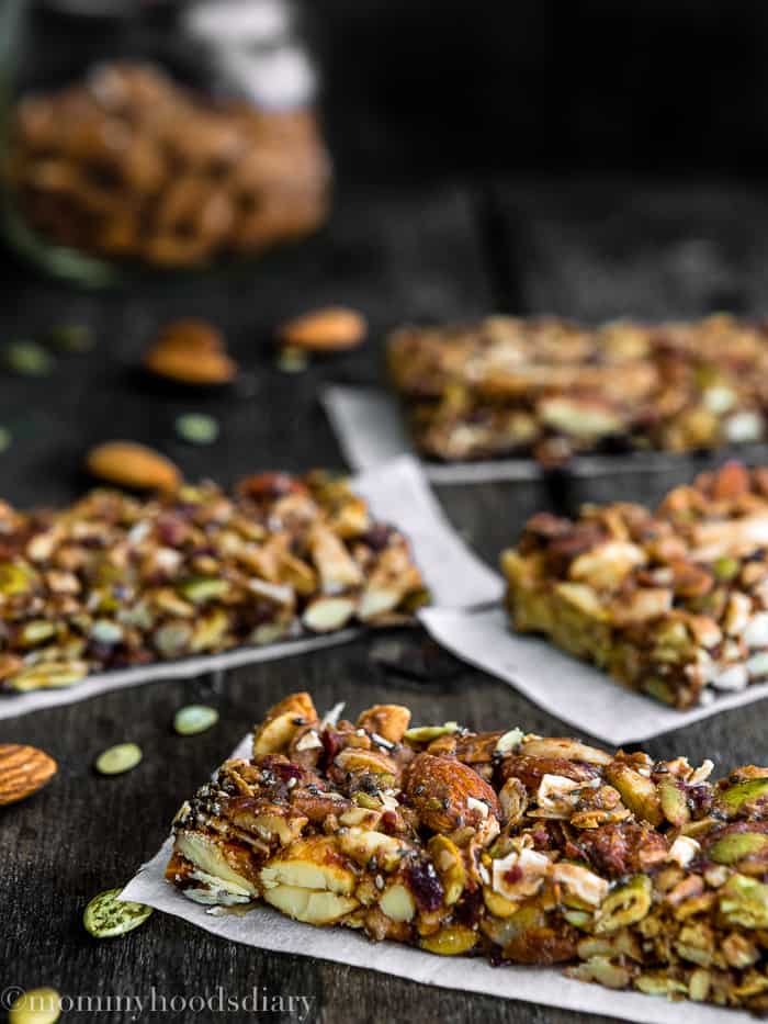 These Chocolate Peanut Butter Energy Bars will blow you away! They are nutty, fruity, and slightly sweet. The good-for-you ingredients make them the perfect grab-and-go snack. 