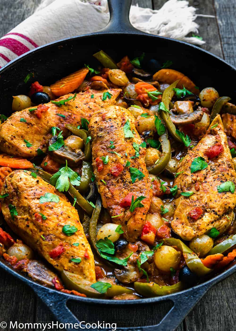 Cast Iron Skillet Chicken Breast with Vegetables