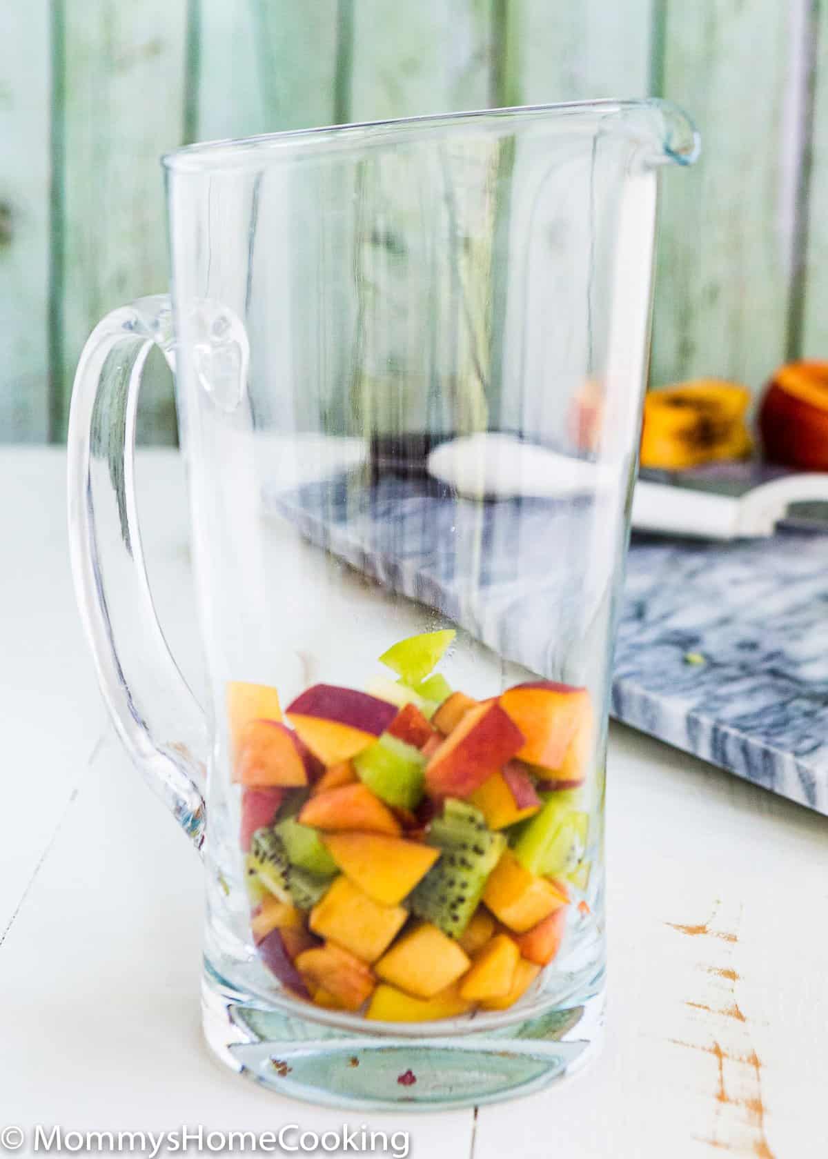 glass pitcher with fruit