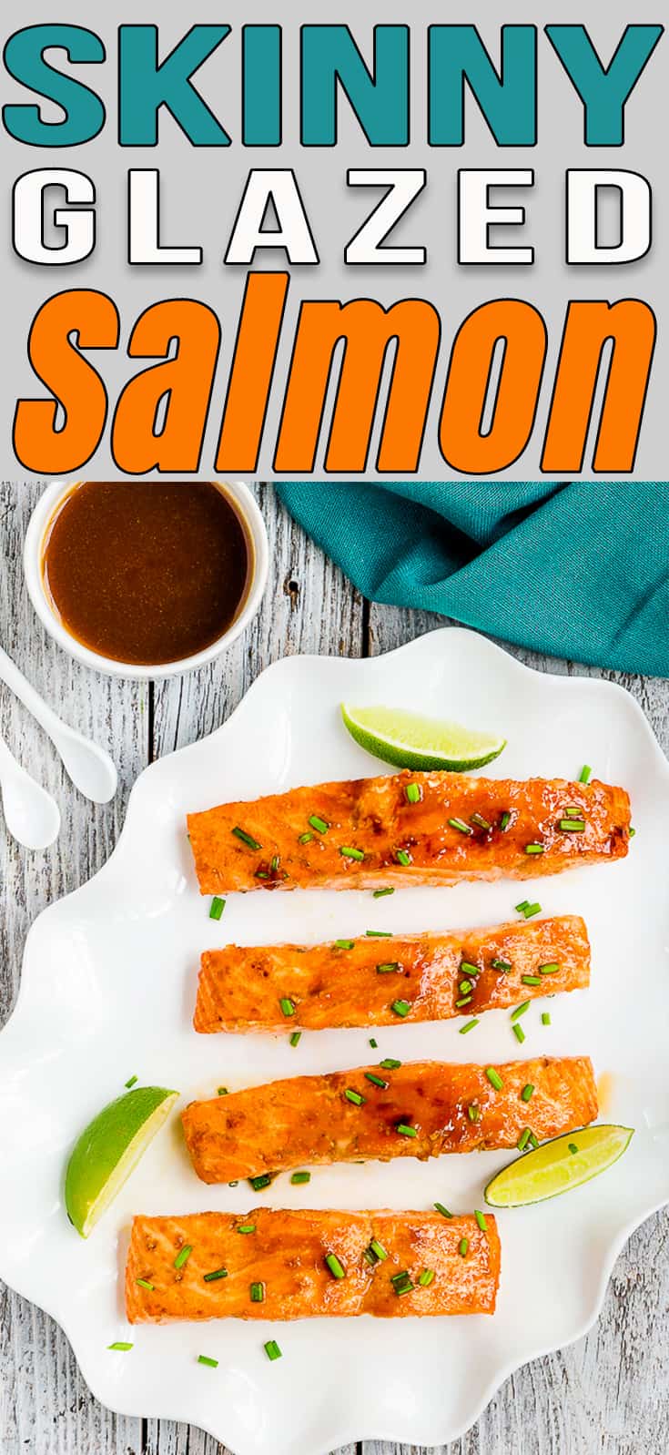 This easy 20-minute Skinny Glazed Salmon will soon be a favorite in your family table! It’s easy to make with only 5 ingredients. #recipe #salmon #easy #healthy #lowcalorie #weightloss