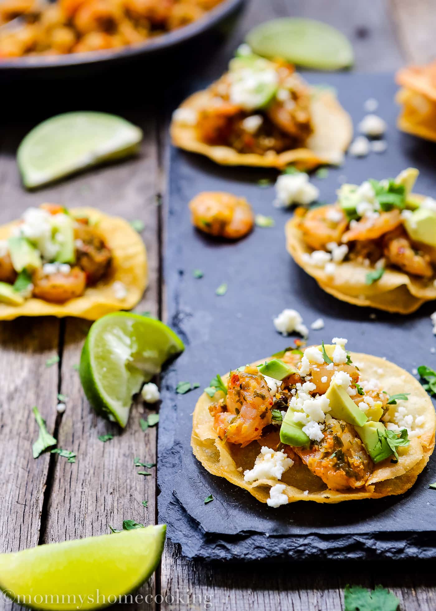 Chimichurri Shrimp and Avocado Mini Tostadas - Mommy's Home Cooking