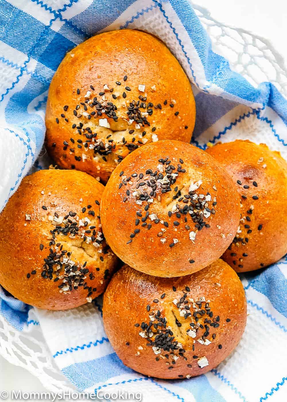 Eggless Honey Whole Wheat Rolls sprinkle with sesame seed and salt