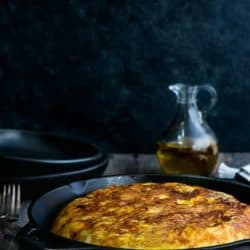 Tortilla Española in a skillet