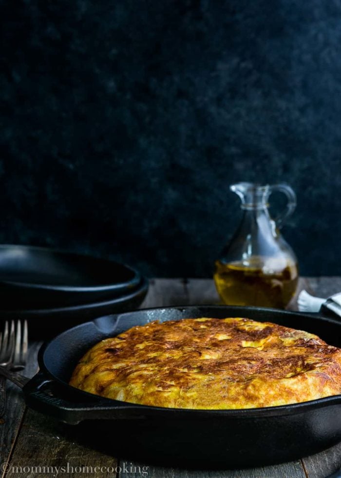 Tortilla Española in a skillet