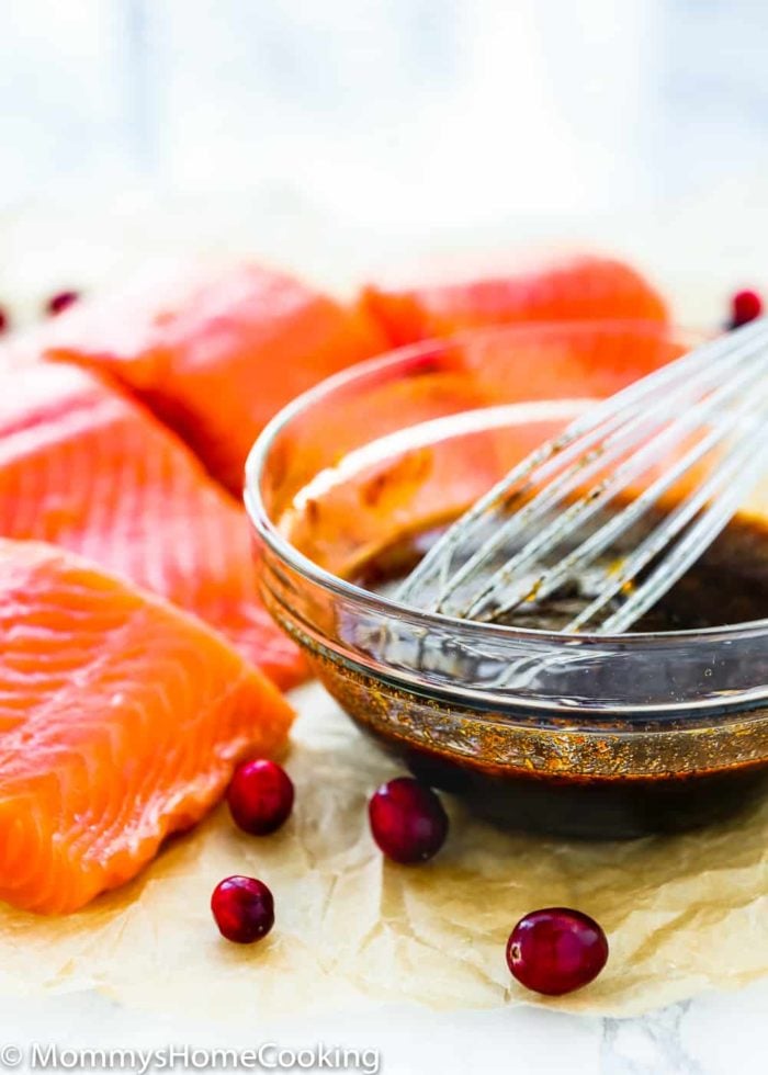 Ingredients to make Cranberry Honey Glazed Salmon 