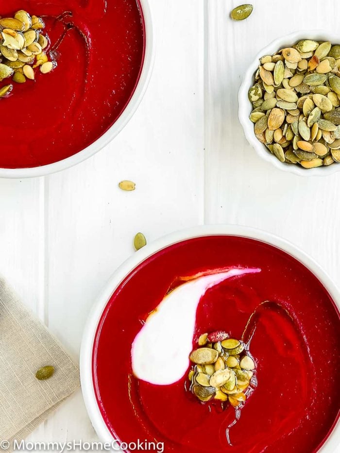 This 20-minute Easy Instant Pot Beet and Leek Soup recipe is chock-full of essential everyday nutrients and crazy delicious. It’s incredibly simple to prepare; perfect comfort on a cold winter day! https://mommyshomecooking.com