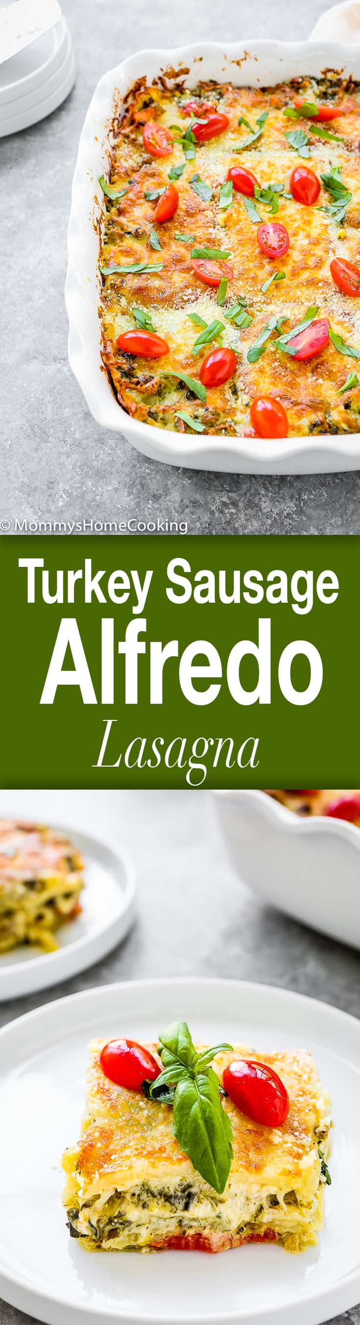 This is an amazingly creamy, cheesy, full-flavored Turkey Sausage Alfredo Lasagna is easy enough for any weeknight and sure to please kids and adults. https://mommyshomecooking.com