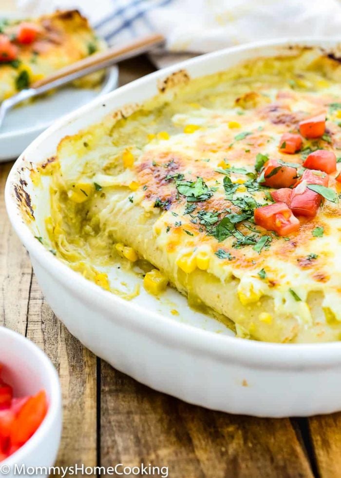 Chicken And Corn Enchiladas With Creamy Green Sauce 7