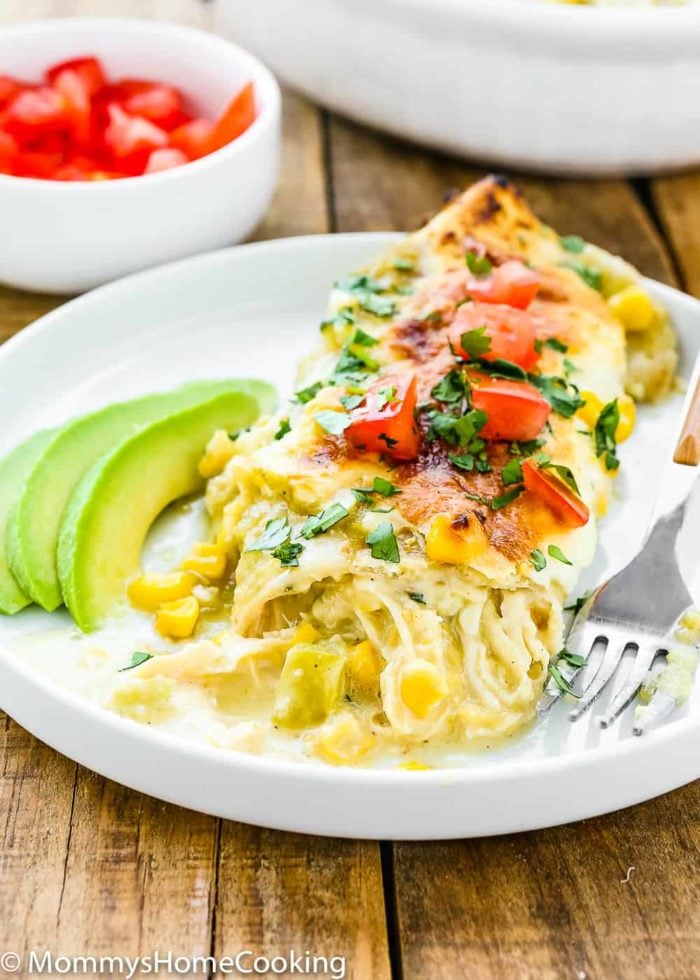 Chicken And Corn Enchiladas With Creamy Green Sauce 8