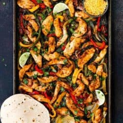 Sheet Pan Barbecue Bacon Chicken Fajitas | Mommy's Home Cooking