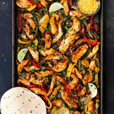 Sheet Pan Barbecue Bacon Chicken Fajitas