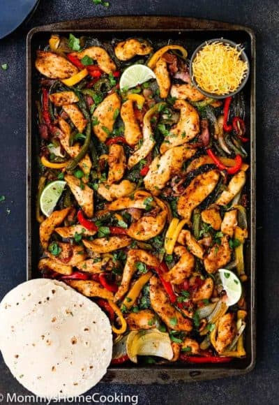 Sheet Pan Barbecue Bacon Chicken Fajitas | Mommy's Home Cooking