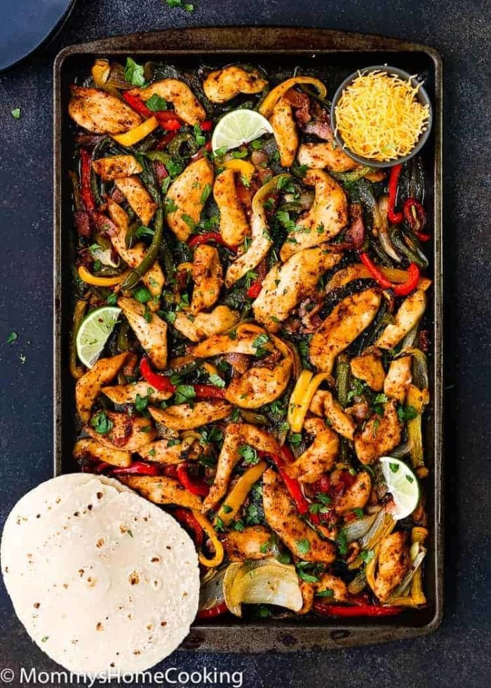 Sheet Pan Barbecue Bacon Chicken Fajitas - Mommy's Home Cooking