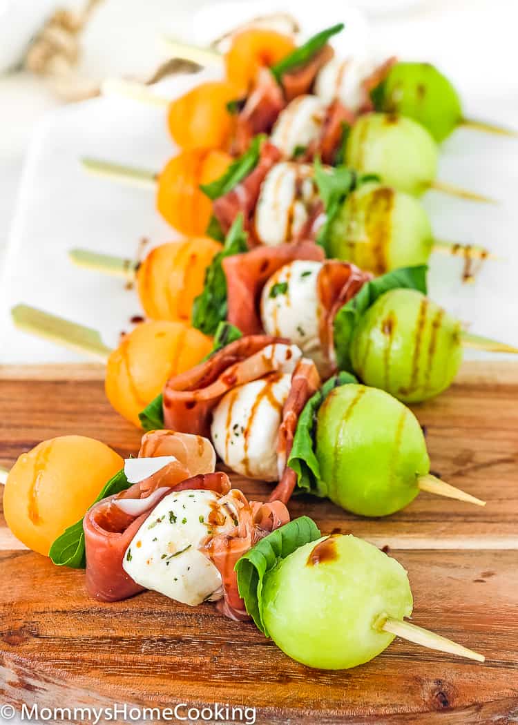 Prosciutto Melon Skewers - Mommy's Home Cooking