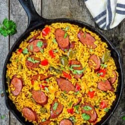 Easy Sausage and Peppers Rice Skillet | Mommy's Home Cooking