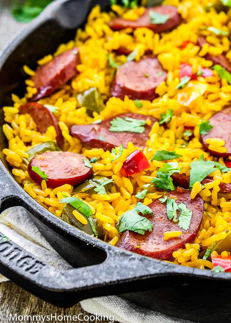 This Easy Sausage and Peppers Rice Skillet is really satisfying and delicious. it’s easy and quick to put together since it’s done in 30 minutes. Perfect for any day of the week! https://mommyshomecooking.com
