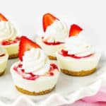 NO BAKE Mini Greek Yogurt Strawberry Cheesecakes