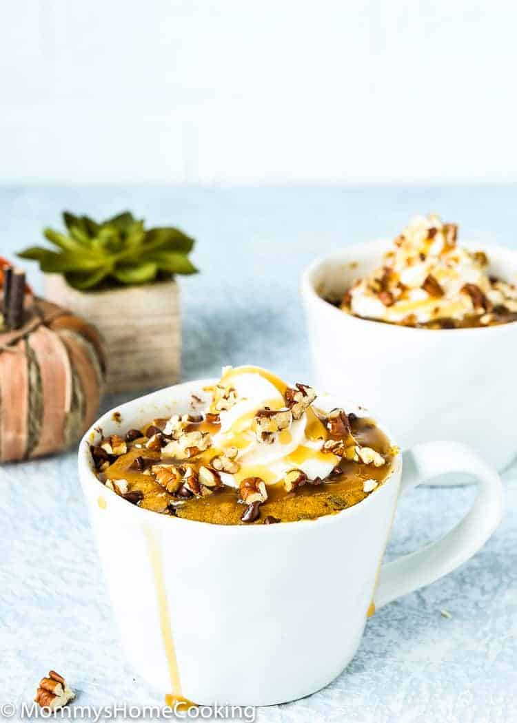 Eggless Chocolate Chip Pumpkin Bread in a Mug