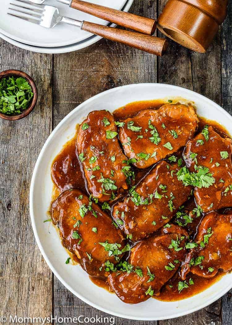 Slow Cooker Honey Garlic Pork Chops  Mommys Home Cooking