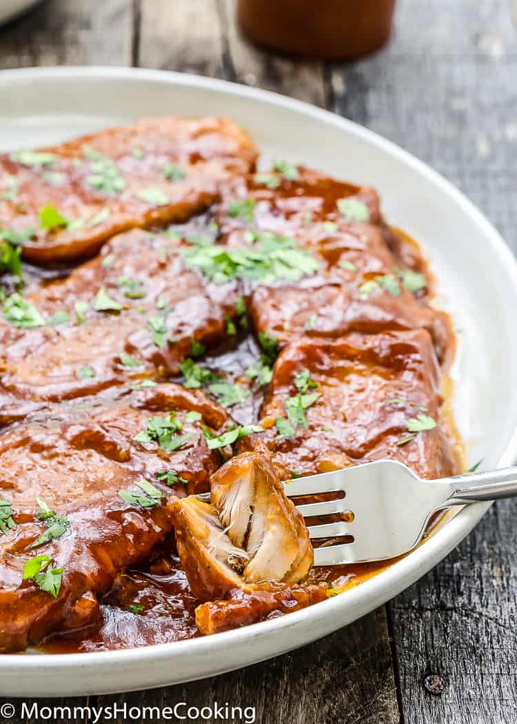 Slow Cooker Honey Garlic Pork Chops - Mommy's Home Cooking