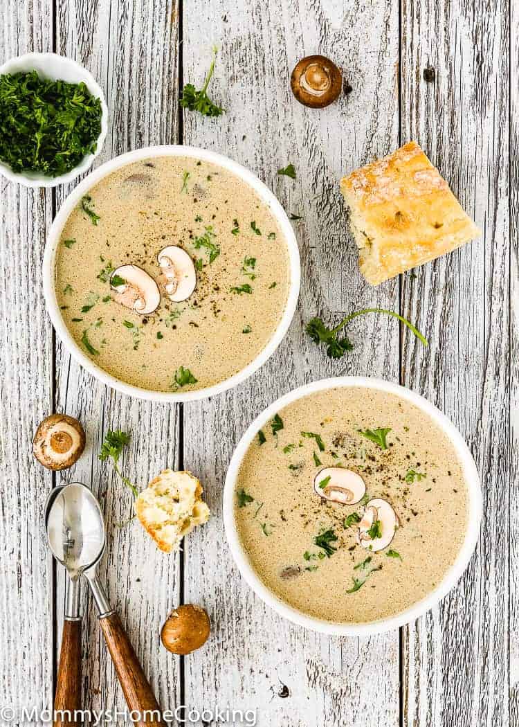 Mushroom Soup with Roasted Garlic and Marrow Bones - Mommy's Home Cooking