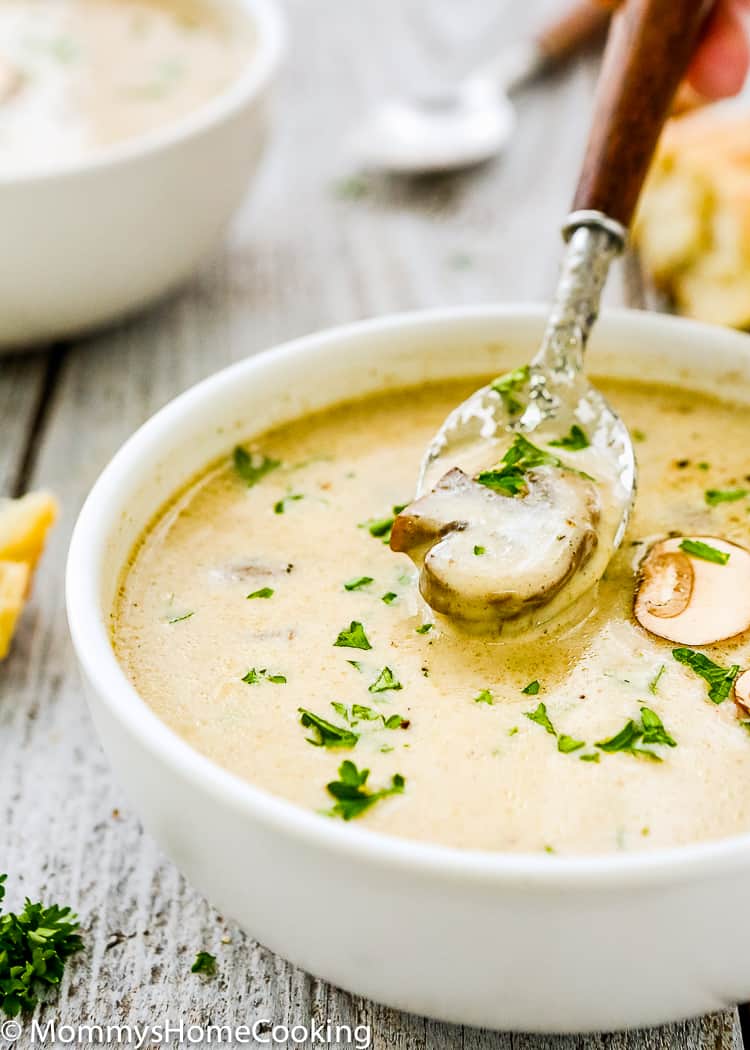 This Mushroom Soup with Roasted Garlic and Marrow Bones is worthy the front page of your kitchen adventure news. It’s rich, hearty, creamy and OH-SO delicious! https://mommyshomecooking.com