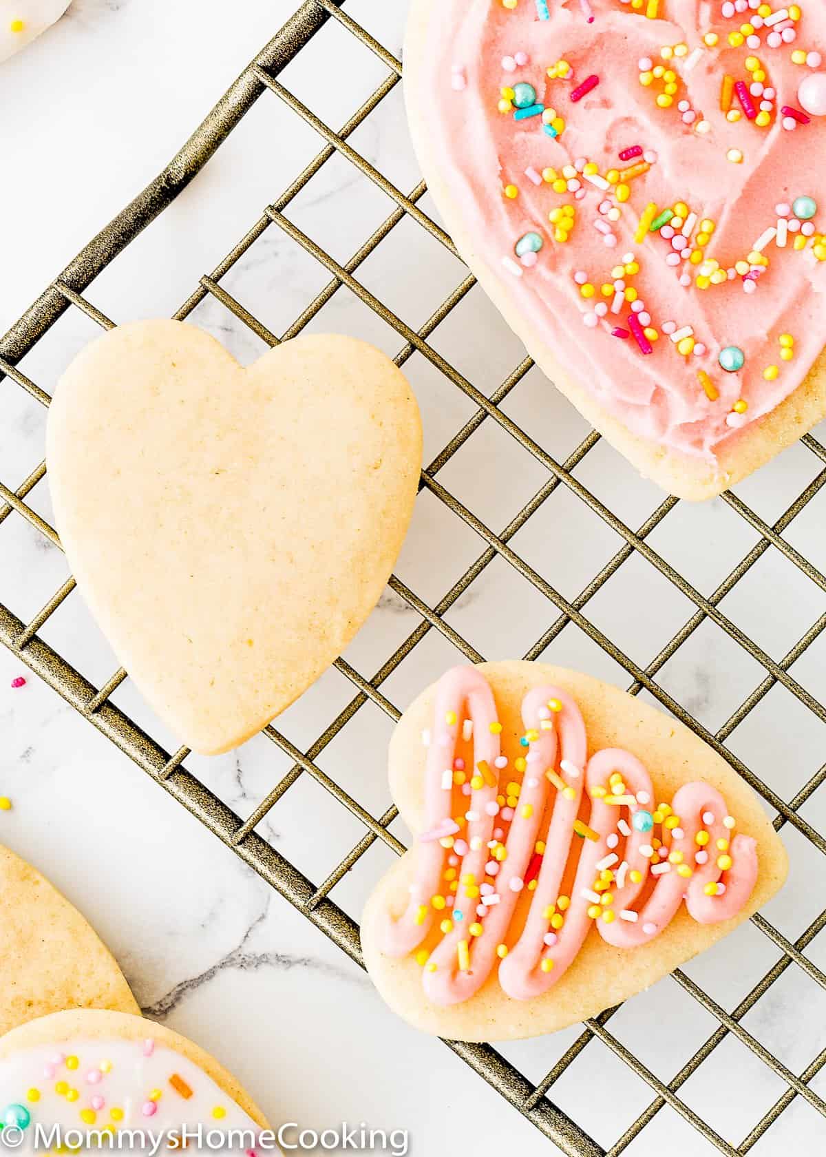 Eggless Sugar Cookies over a cooling rack