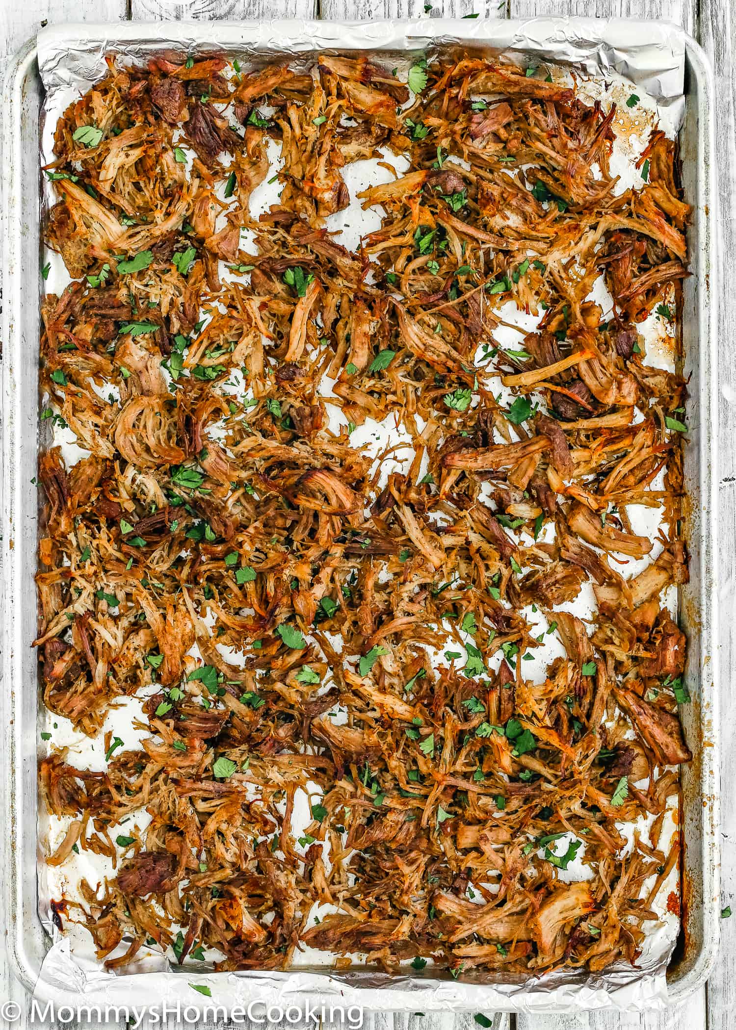 crispy carnitas on a baking tray