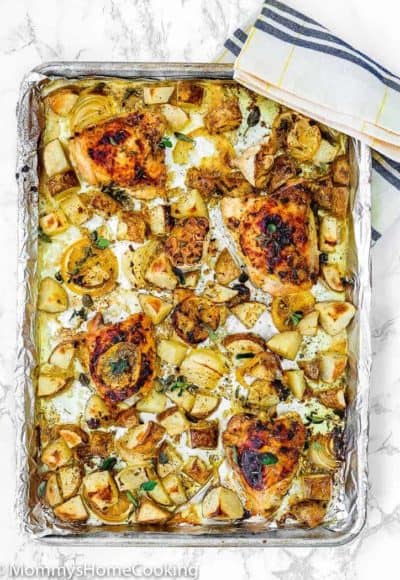 Sheet Pan with Lemon Garlic Roasted Chicken and Potatoes