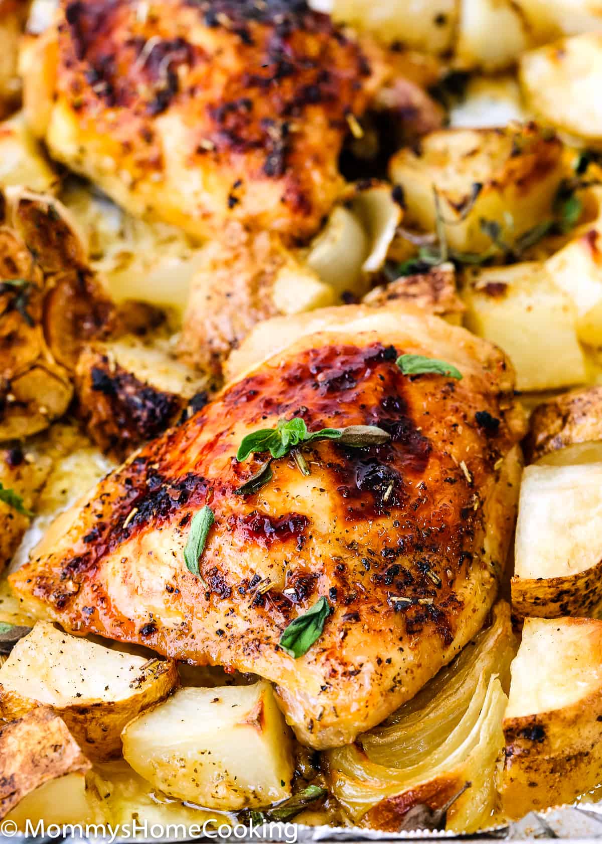 Sheet Pan Lemon Garlic Roasted Chicken and Potatoes - Mommy's Home Cooking
