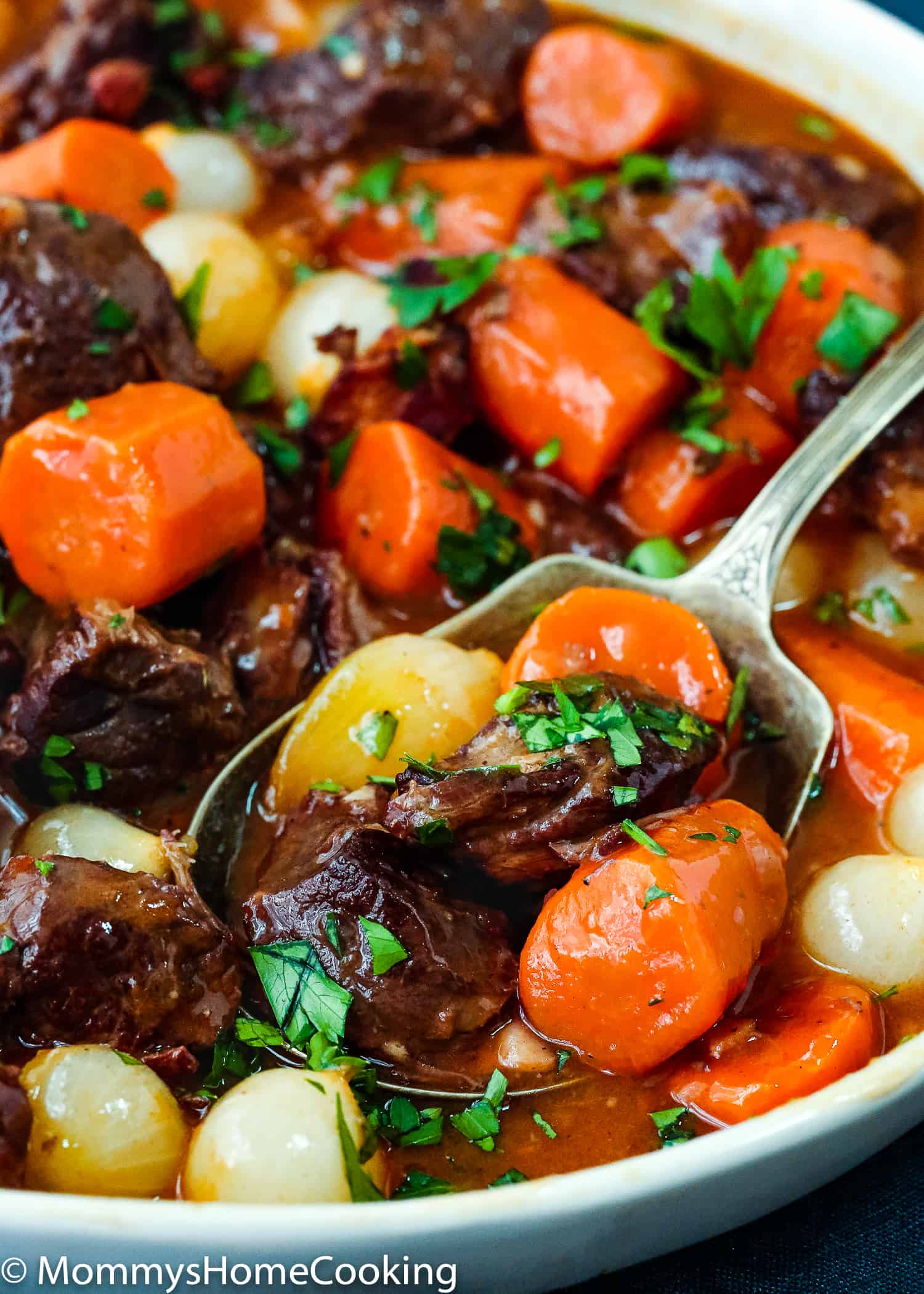 This Easy Instant Pot Beef Bourguignon Recipe has never been faster, easier, and yummier. This supremely delicious melt-in-your-mouth comfort dish is easy enough for a simple weeknight dinner and elegant enough for entertaining. https://mommyshomecooking.com