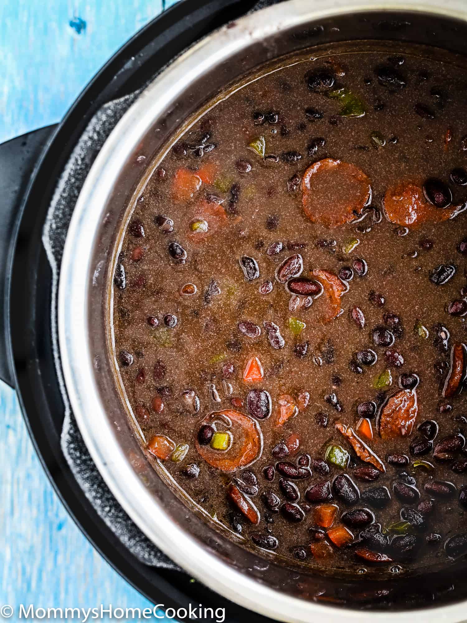 Quick and Easy Pressure Cooker Black Beans With Chorizo Recipe