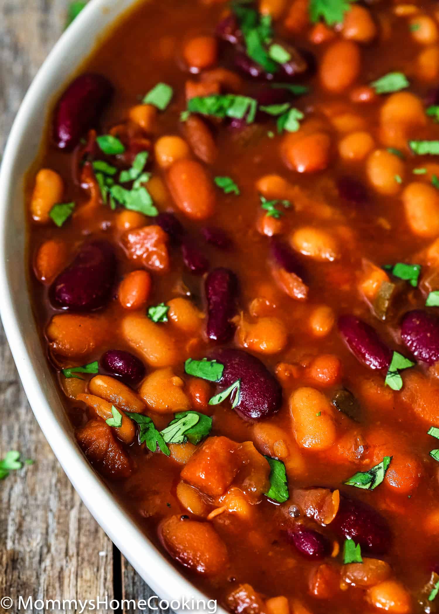 Instant Pot Baked Beans in a bowl.