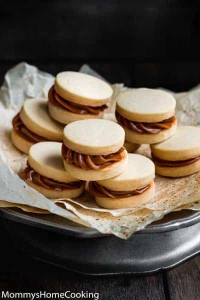 Eggless Dulce de Leche Shortbread Sandwich Cookies