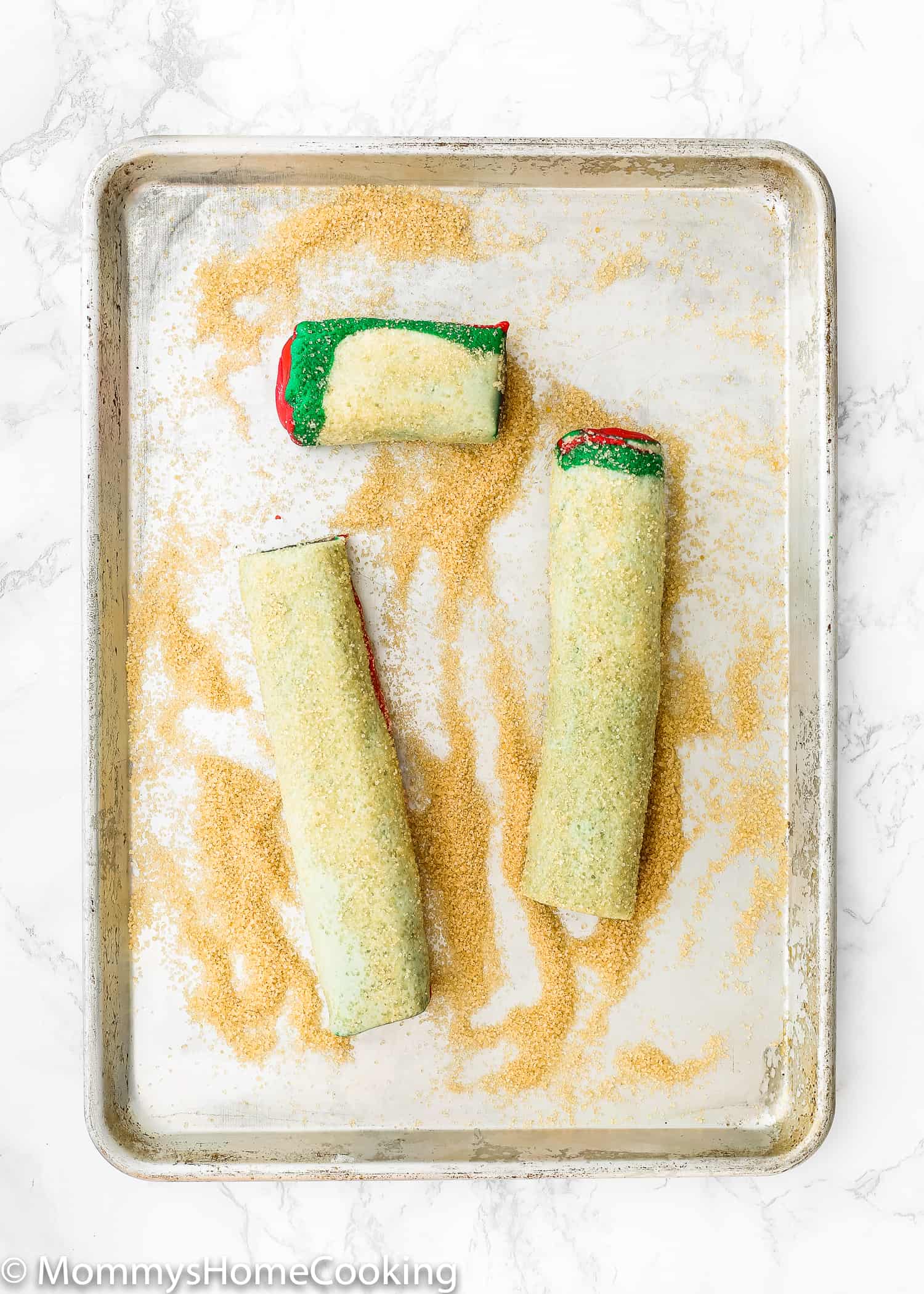  Eggless Icebox Christmas Cookies logs on a baking tray