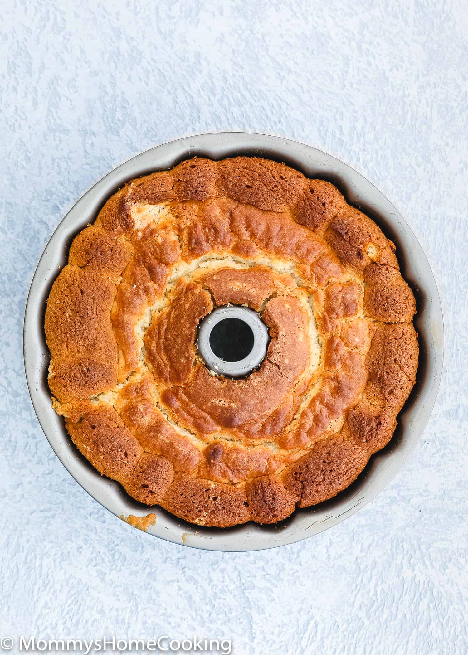 Bake Easy Eggless Vanilla Pound Cake in a bundt pan