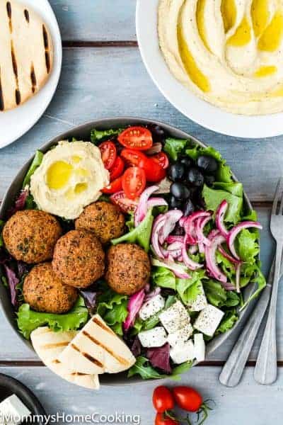 Falafel Salad Bowls with Mustard Hummus | Mommy's Home Cooking